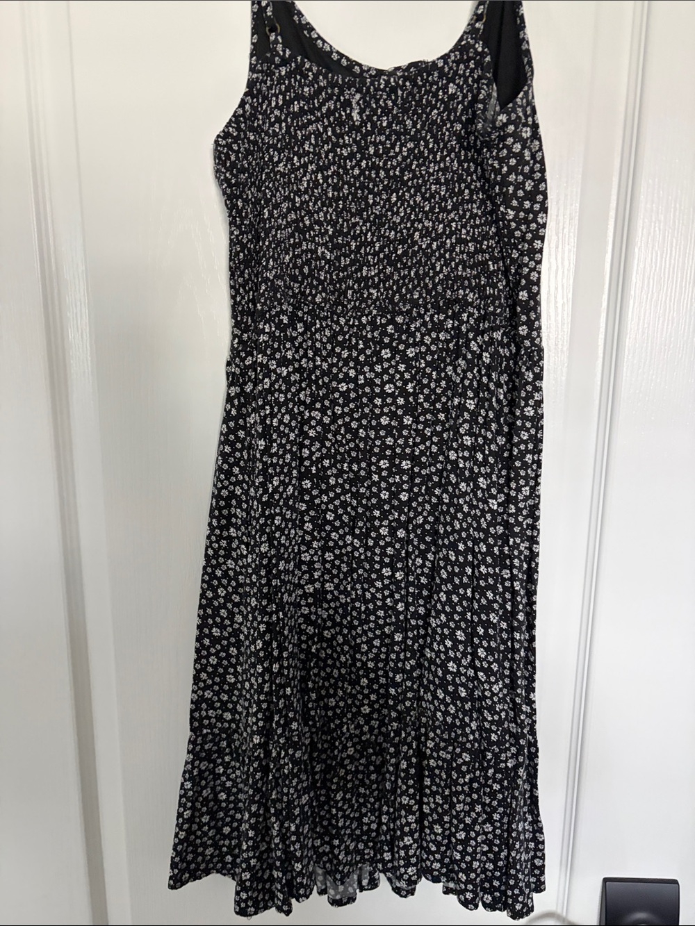 Japna Black Floral Midi Dress with Button Front - Picture 2 of 4